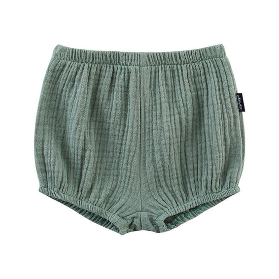 Baby Cotton Crepe Shorts Summer Breathable Light Pants Baby Bloomers $15.72 Dana Fashion Color: Army Green Size: 100cm Baby Clothing Product information: Made of: Cotton Whether to open the crotch: do not open the crotch Waist: middle waist Applicable gen