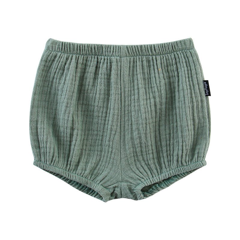 Baby Cotton Crepe Shorts Summer Breathable Light Pants Baby Bloomers $15.72 Dana Fashion Color: Army Green Size: 100cm Baby Clothing Product information: Made of: Cotton Whether to open the crotch: do not open the crotch Waist: middle waist Applicable gen