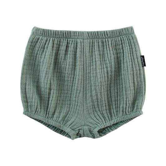 Baby Cotton Crepe Shorts Summer Breathable Light Pants Baby Bloomers $15.72 Dana Fashion Color: Army Green Size: 100cm Baby Clothing Product information: Made of: Cotton Whether to open the crotch: do not open the crotch Waist: middle waist Applicable gen