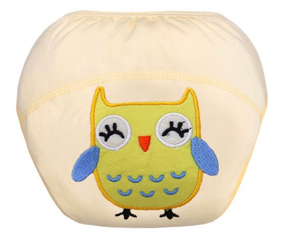 Baby cotton diaper learning pants $11.36 Dana Fashion Style: 1 style Size: 100cm Baby Clothing Name: Embroidered learning pants Brand: qianquhui Fabric: Table: Baby cotton cloth Lining: cotton terry cloth Middle: Waterproof TPU size(cm） waist Crotch depth