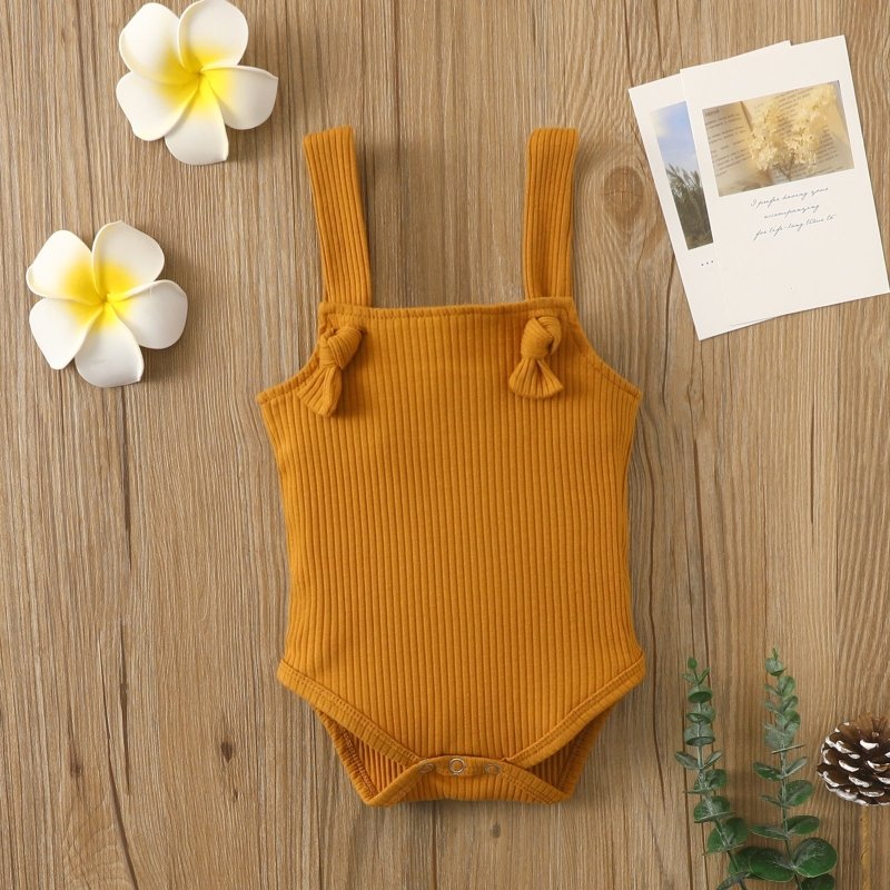 Baby Cotton Pit Strap Small Romper $15.00 Dana Fashion Color: Brown Suitable For Height: 100cm Baby Clothing Product information: Color: brown, beige, pink, light green Applicable height: 80cm,90cm,100cm,60cm,70cm Style: short climb Thickness: ordinary Fa