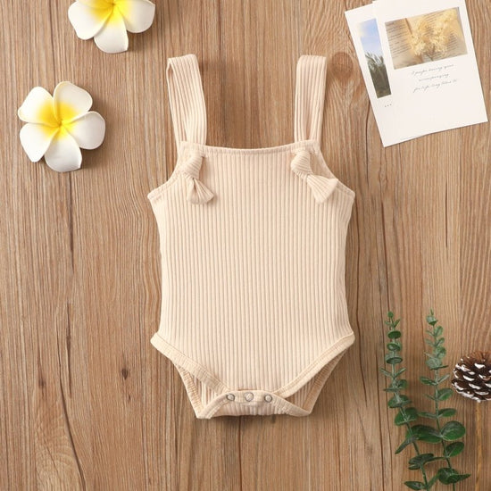 Baby Cotton Pit Strap Small Romper $15.00 Dana Fashion Color: Beige Suitable For Height: 100cm Baby Clothing Product information: Color: brown, beige, pink, light green Applicable height: 80cm,90cm,100cm,60cm,70cm Style: short climb Thickness: ordinary Fa