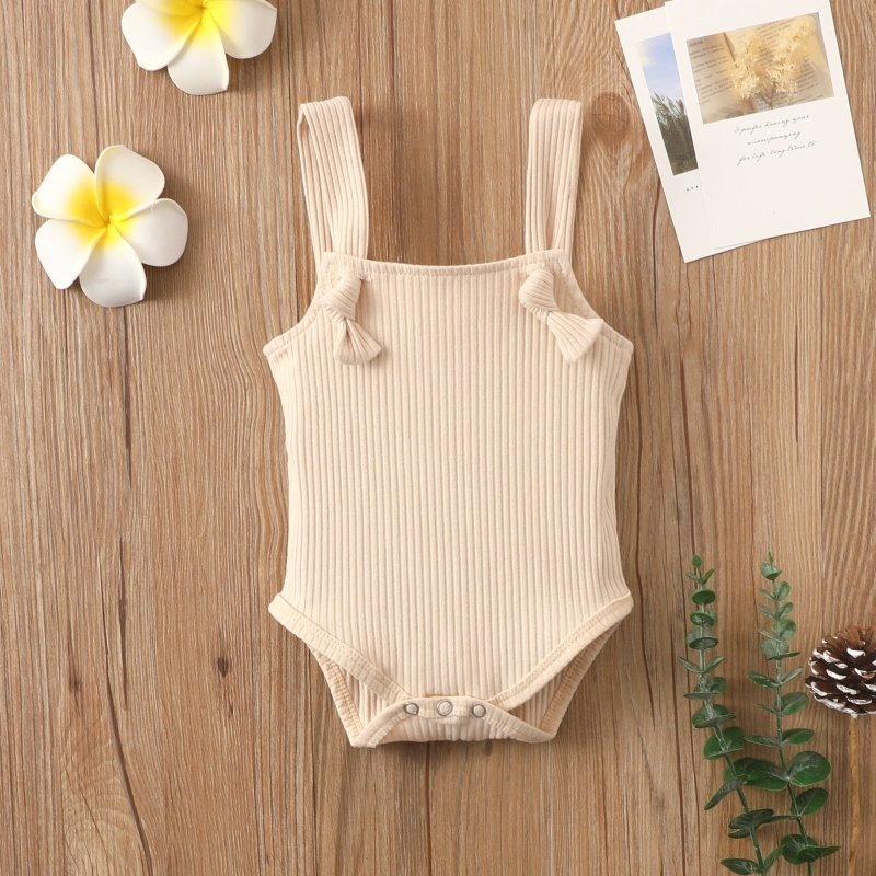 Baby Cotton Pit Strap Small Romper $15.00 Dana Fashion Color: Beige Suitable For Height: 100cm Baby Clothing Product information: Color: brown, beige, pink, light green Applicable height: 80cm,90cm,100cm,60cm,70cm Style: short climb Thickness: ordinary Fa