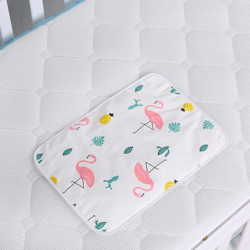 Baby cotton portable diaper changing pad $15.88 Dana Fashion Color: Flamingo Baby & Mother The urine-proof pad is a must-have item for babies to go out. It is easy to carry, and the foldable button can be fixed without loosening. The first layer of pure c