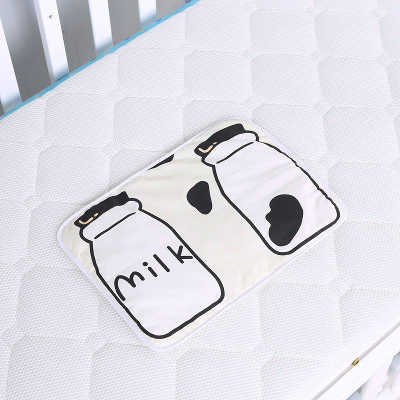 Baby cotton portable diaper changing pad $15.88 Dana Fashion Color: Milk bottle Baby & Mother The urine-proof pad is a must-have item for babies to go out. It is easy to carry, and the foldable button can be fixed without loosening. The first layer of pur