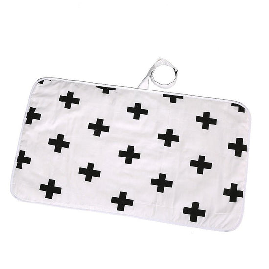 Baby cotton portable diaper changing pad $15.88 Dana Fashion Color: Cross Baby & Mother The urine-proof pad is a must-have item for babies to go out. It is easy to carry, and the foldable button can be fixed without loosening. The first layer of pure cott