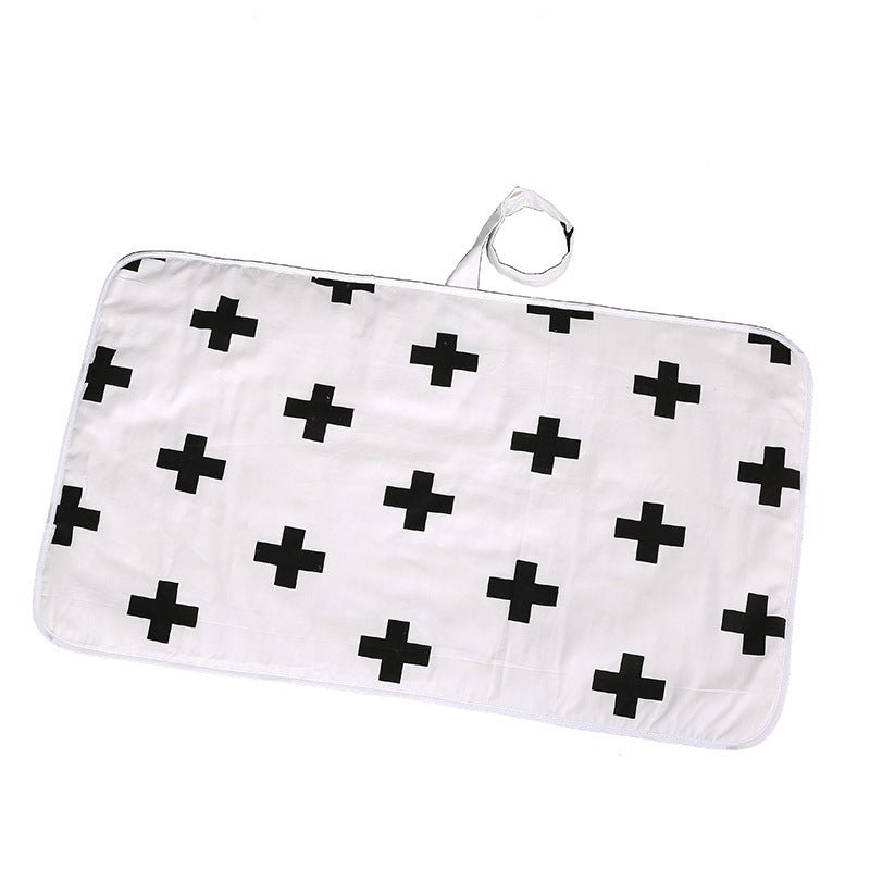 Baby cotton portable diaper changing pad $15.88 Dana Fashion Color: Cross Baby & Mother The urine-proof pad is a must-have item for babies to go out. It is easy to carry, and the foldable button can be fixed without loosening. The first layer of pure cott