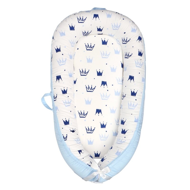 Baby Crib Bed Foldable Newborn Bionic Bed Baby Supplies $158.49 Dana Fashion Color: Blue crown Size: 90x50CM Baby & Mother Product information: Product kit: 1 piece set Fabric count: 40 Bedding style: simple style Season: Spring and Autumn Bedding fabric:
