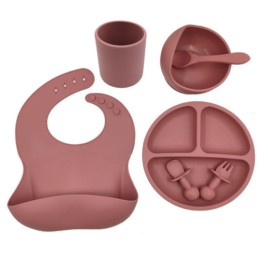 Baby Cutlery Set Silicone Bib Silicone Cup Spoon $37.47 Dana Fashion Color: Wine Red Baby & Mother Product information : Material: food grade silicone, BPA free, in line with the strict testing of the US FDA. Size: bib 23*30cm suction bowl 11.7*8cm dinner