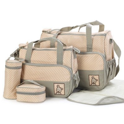 Baby Diaper Bag Suits For Mom Baby Bottle Holder Mother Mummy Stroller Maternity Nappy Bags Sets $56.09 Dana Fashion Color: khaki Baby & Mother Products include: Large Mummy Bag + Small Mummy Bag + Food Bag + Baby Bottle Bag + Urine Separator Specificatio