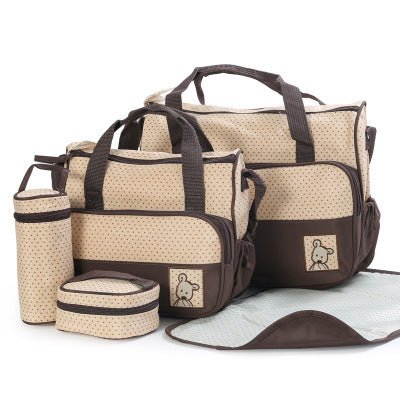 Baby Diaper Bag Suits For Mom Baby Bottle Holder Mother Mummy Stroller Maternity Nappy Bags Sets $69.73 Dana Fashion Color: brown Baby & Mother Products include: Large Mummy Bag + Small Mummy Bag + Food Bag + Baby Bottle Bag + Urine Separator Specificatio