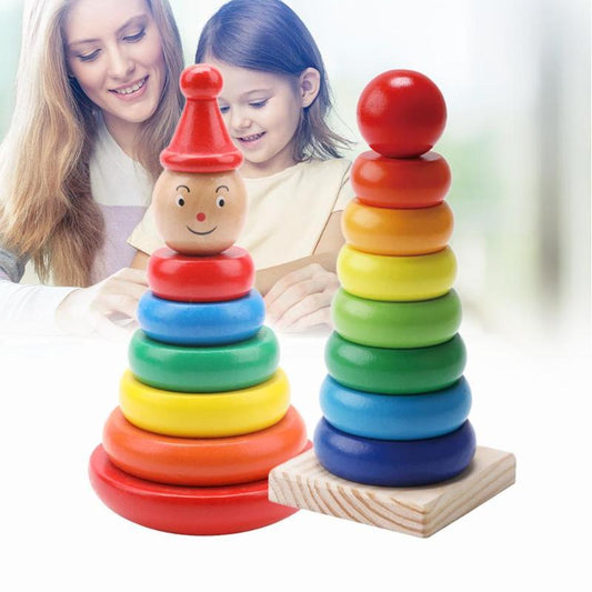 Baby early education educational toys $16.20 Dana Fashion Color: Rainbow Tower Toys & Hobbies Material: Wooden Brand: Wooden balls Product Category: Stacked Circle Specification: 7.5*9*9cm Color: Tumbler Rainbow Tower