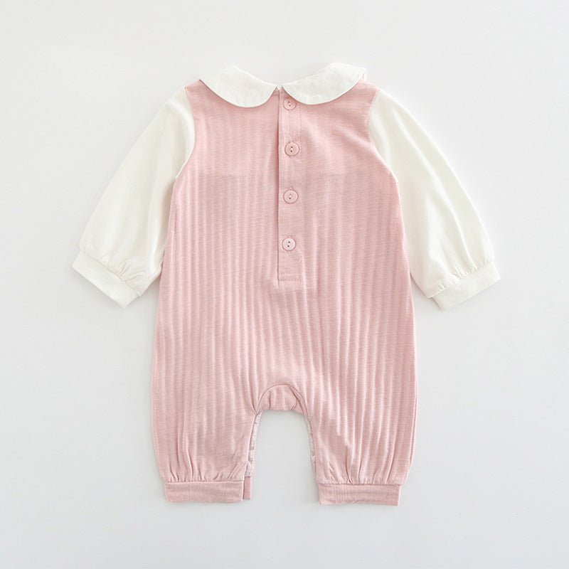 Baby embroidered jumpsuit $24.50 Dana Fashion Color: Pink Size: 59cm Baby Clothing Applicable gender: female Sleeve length: long sleeve Hooded or not: not hooded Suitable season: spring, autumn, spring and autumn Main fabric composition: cotton Main fabri