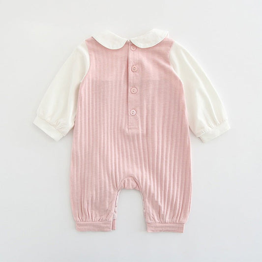 Baby embroidered jumpsuit $24.50 Dana Fashion Color: Pink Size: 59cm Baby Clothing Applicable gender: female Sleeve length: long sleeve Hooded or not: not hooded Suitable season: spring, autumn, spring and autumn Main fabric composition: cotton Main fabri