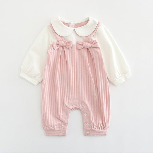 Baby embroidered jumpsuit $24.50 Dana Fashion Color: Pink Size: 59cm Baby Clothing Applicable gender: female Sleeve length: long sleeve Hooded or not: not hooded Suitable season: spring, autumn, spring and autumn Main fabric composition: cotton Main fabri