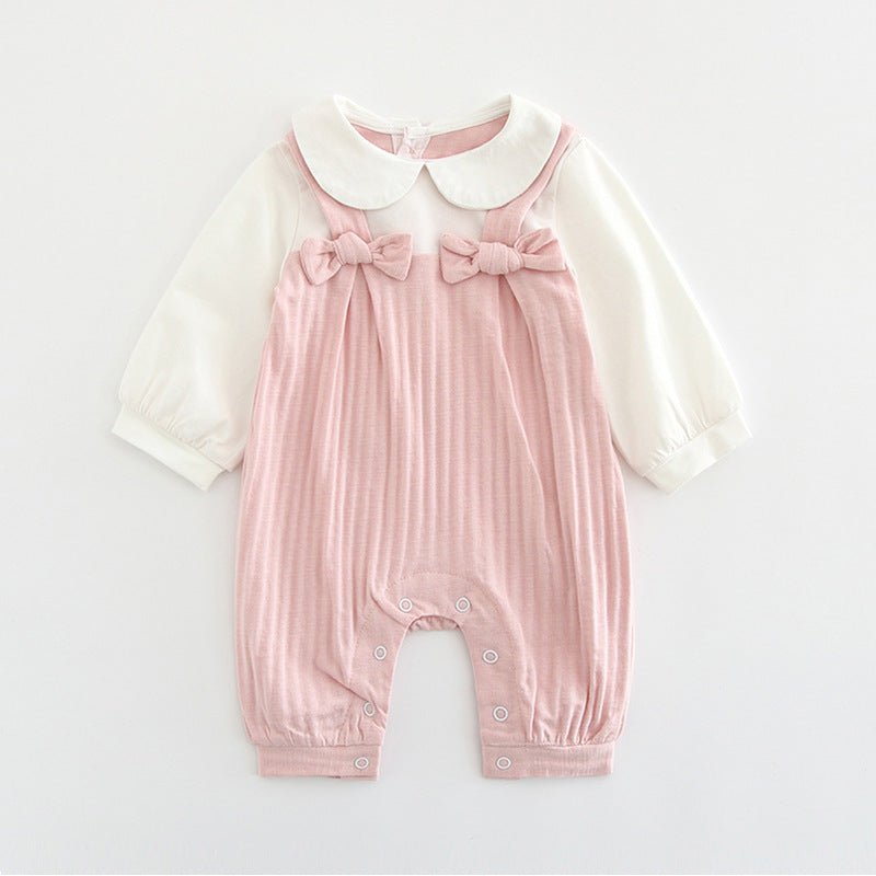 Baby embroidered jumpsuit $24.50 Dana Fashion Color: Pink Size: 59cm Baby Clothing Applicable gender: female Sleeve length: long sleeve Hooded or not: not hooded Suitable season: spring, autumn, spring and autumn Main fabric composition: cotton Main fabri