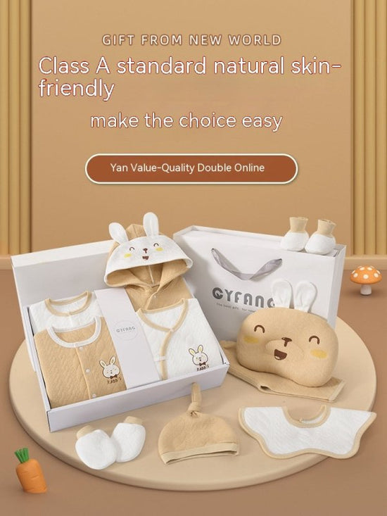 Baby Fashion Simple Newborn Gift Set $73.22 Dana Fashion Color: Rabbit Four Seasons Blue Suit Height: 59cm style: 20PCS Set Baby Clothing Product information: Pattern: Cartoon Fabric name: Cotton Main fabric composition: Cotton Applicable gender: neutral/