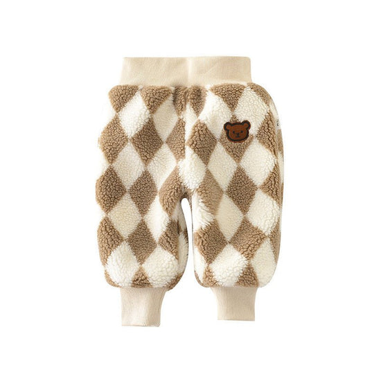 Baby Fleece Large PP Lamb Fleece Outer Wear Pants $37.40 Dana Fashion Color: Khaki Size: 100 Baby Clothing Product Details: Fabric Name: Cotton Safety class: Class B Length: trousers Main fabric composition: cotton Applicable gender: unisex / both men and