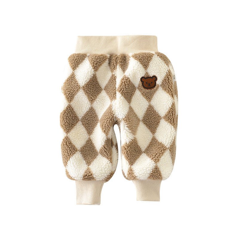 Baby Fleece Large PP Lamb Fleece Outer Wear Pants $37.40 Dana Fashion Color: Khaki Size: 100 Baby Clothing Product Details: Fabric Name: Cotton Safety class: Class B Length: trousers Main fabric composition: cotton Applicable gender: unisex / both men and