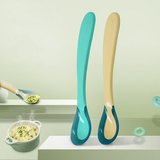 Baby Food Spoon Anti Scalding Baby Food Spoon Stem $12.29 Dana Fashion Color: Lake Blue Baby Clothing Product material: Material: Polypropylene (pp) Details: Product Category: Chopsticks/Forks/Spoons Applicable age: More than 3 months Color: Lake blue, li