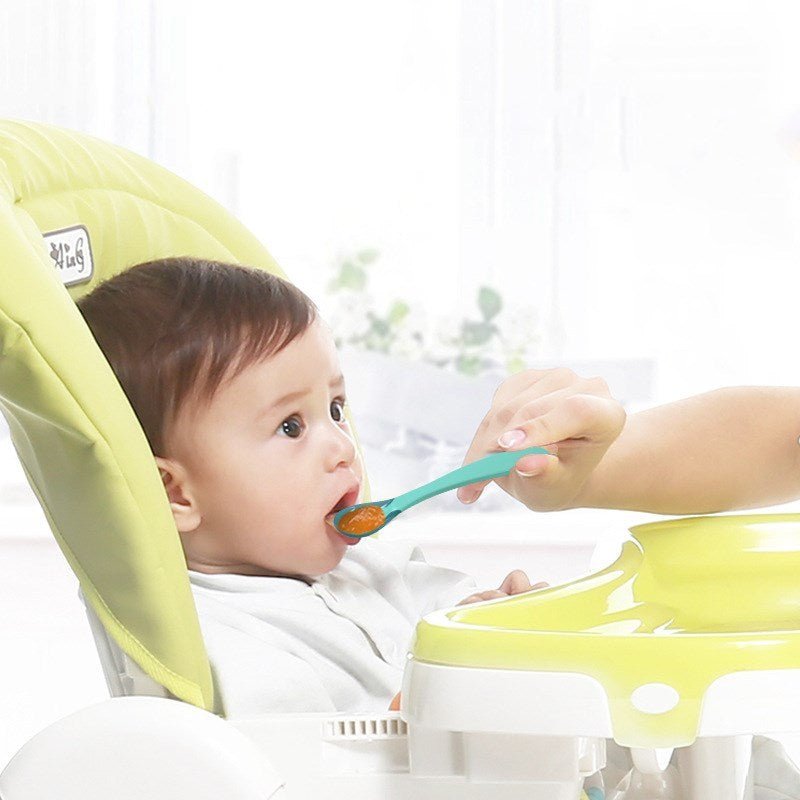 Baby Food Spoon Anti Scalding Baby Food Spoon Stem $12.29 Dana Fashion Color: Lake Blue Baby Clothing Product material: Material: Polypropylene (pp) Details: Product Category: Chopsticks/Forks/Spoons Applicable age: More than 3 months Color: Lake blue, li
