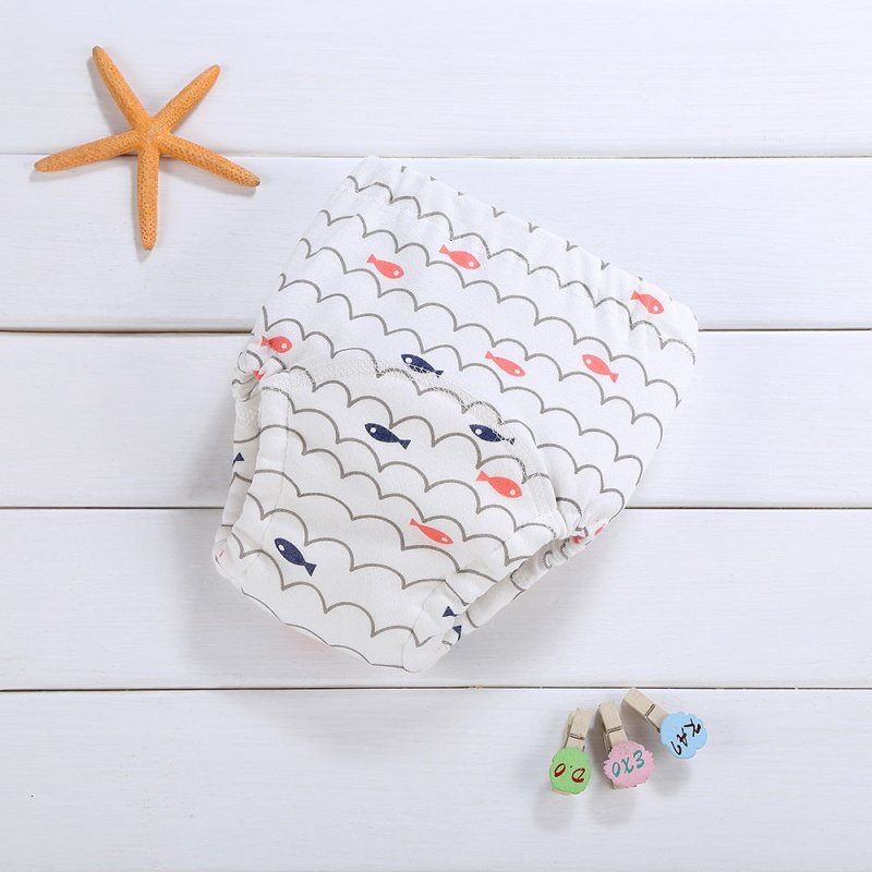 Baby Four-layer Gauze Diaper Pants Pure Cotton $14.09 Dana Fashion Color: Wavy Fish Specifications: 100 Yards Baby Clothing Product information: Color: wavy fish Specifications: 80 yards, 90 yards, 100 yards, 110 yards Suitable age group: Infant Toddler (
