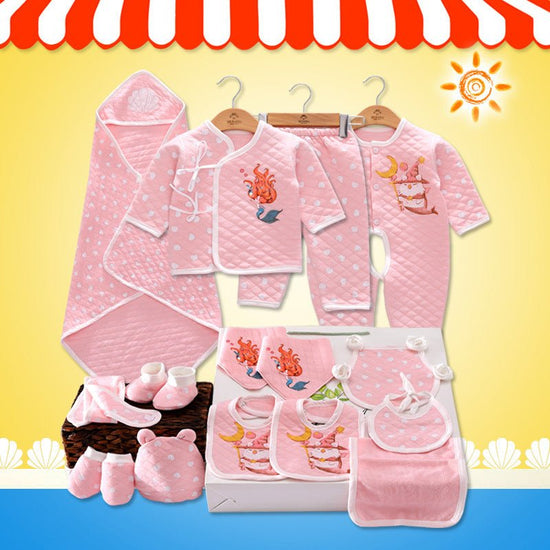 Baby gift box newborn set $55.75 Dana Fashion Color: Pink Baby Clothing Applicable gender: neutral/male and female Gift box content: clothing + accessories / supplies Fabric technology: soft treatment Thickness: thicker Suitable age: newborns (0~1 years o