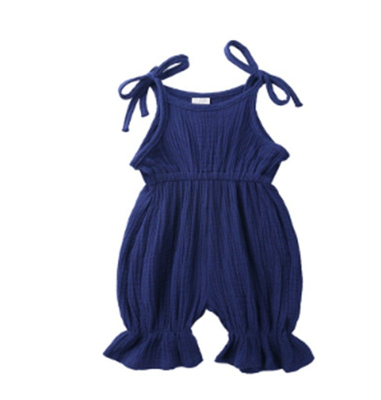 Baby Girl Clothes Romper Jumpsuit Halter Summer Outfit $15.94 Dana Fashion Color: Blue Size: 100cm Baby Clothing Product Information: Fabric: Pure Cotton (Content 100%) Style: Leisure Applicable Gender: Female Clothing Placket: Hedging Sleeve: Sleeveless