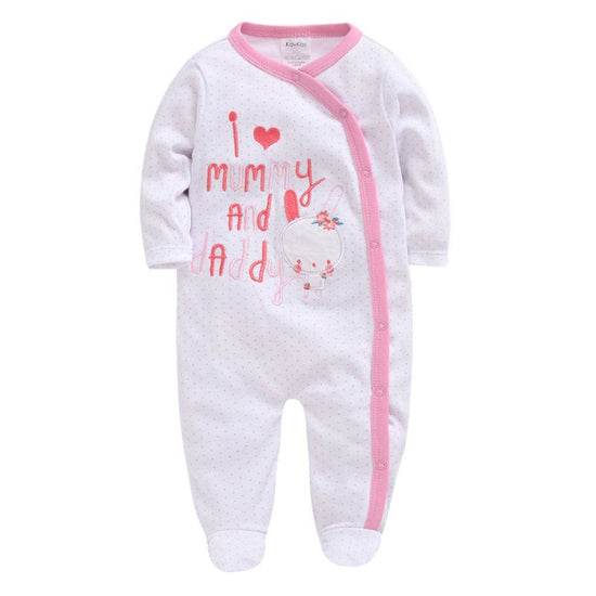 Baby Girl Romper Newborn Sleepsuit $17.16 Dana Fashion Color: White Letters Size: 0 3M Baby Clothing Main fabric composition: cotton Size Length（cm） Bust(cm) Sleeve(cm) 0/3M 48.5 22 20 3/6M 53 23 22 6/9M 57.5 24 24 9/12M 62 25 26 1. Asian sizes are 1 to 2