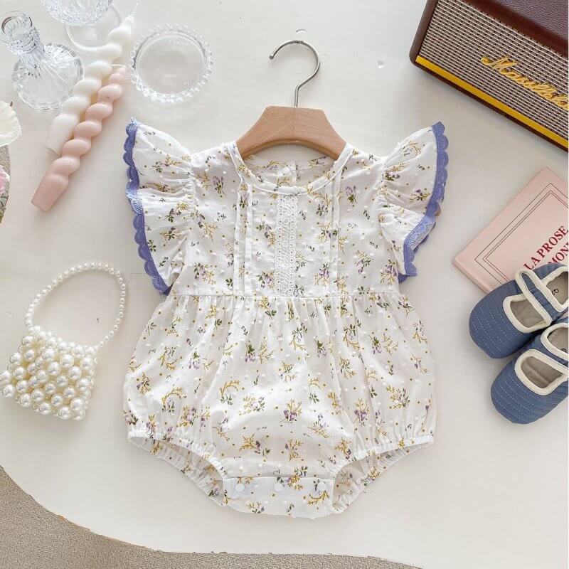 Baby Girl's One Month Old Skypurl Cotton Rompers $26.50 Dana Fashion Color: Pink Suitable For Height: 100cm Baby Clothing Product information: Color: purple, pink Suitable height: 66cm,73CM,80cm,90cm,100cm Style: Triangle jumpsuit Thickness: thin Fabric n