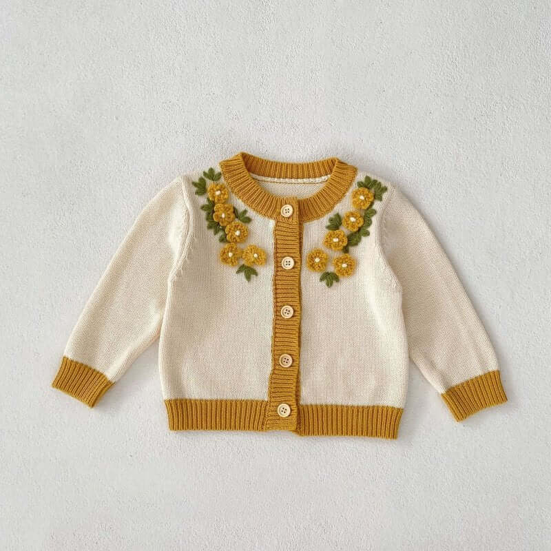 Baby Girls' Three-dimensional Crochet Knitted Coat $35.90 Dana Fashion Color: Coat Suitable For Height: 100 Yards Baby Clothing Product information: Color: jumpsuit, coat Suitable height: 66 yards, 73 yards, 80 yards, 90 yards, 100 yards Fabric name: Cott