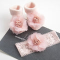  Set of pink yarn flowers