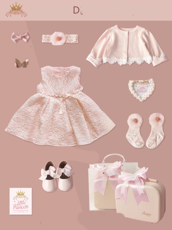 Baby High-end Gift Box Little Princess Dress Lace Dress Suit $146.77 Dana Fashion Color: Type D Child size: 66yards Baby Clothing Product information: Model: dress skirt gift box Applicable age: freshmen 3 months 6 months 12 months Made of: Cotton Applica
