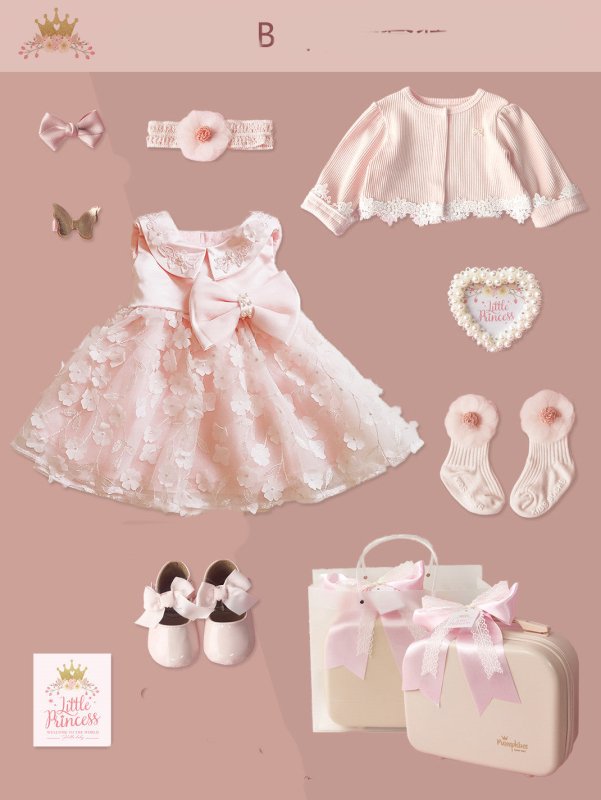 Baby High-end Gift Box Little Princess Dress Lace Dress Suit $151.46 Dana Fashion Color: Type B Child size: 66yards Baby Clothing Product information: Model: dress skirt gift box Applicable age: freshmen 3 months 6 months 12 months Made of: Cotton Applica