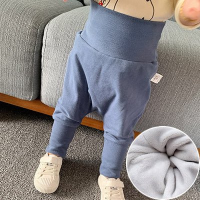 Baby High Waist Belly Pants Trousers $32.14 Dana Fashion Color: Denim blue velvet Size: 110 Baby Clothing Product information: Length: trousers Main fabric composition: cotton Waist: high waist Reminder: In the later period, the lining is replaced with be