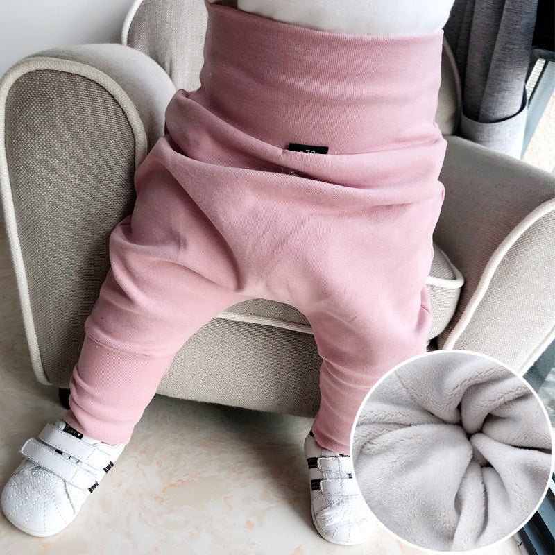 Baby High Waist Belly Pants Trousers $31.96 Dana Fashion Color: Pink velvet Size: 100 Baby Clothing Product information: Length: trousers Main fabric composition: cotton Waist: high waist Reminder: In the later period, the lining is replaced with beige ve