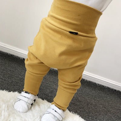 Baby High Waist Belly Pants Trousers $28.93 Dana Fashion Color: Yellow Size: 100 Baby Clothing Product information: Length: trousers Main fabric composition: cotton Waist: high waist Reminder: In the later period, the lining is replaced with beige velvet.
