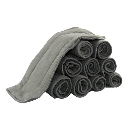 Baby infant diapers $49.69 Dana Fashion Quantity: 10pc Baby & Mother Material: 70% bamboo charcoal fiber + 30% cotton Color: grey Size: approx. 14 x 33 cm Specifications: 4 layers bamboo charcoal lining Features: more hygroscopicity, easy to dry, water re