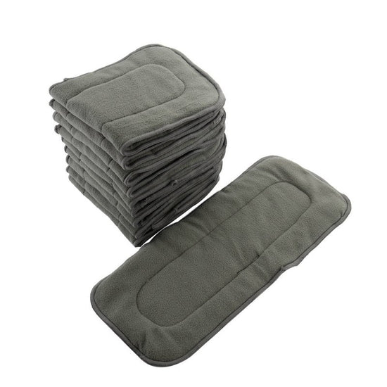 Baby infant diapers $49.69 Dana Fashion Quantity: 10pc Baby & Mother Material: 70% bamboo charcoal fiber + 30% cotton Color: grey Size: approx. 14 x 33 cm Specifications: 4 layers bamboo charcoal lining Features: more hygroscopicity, easy to dry, water re