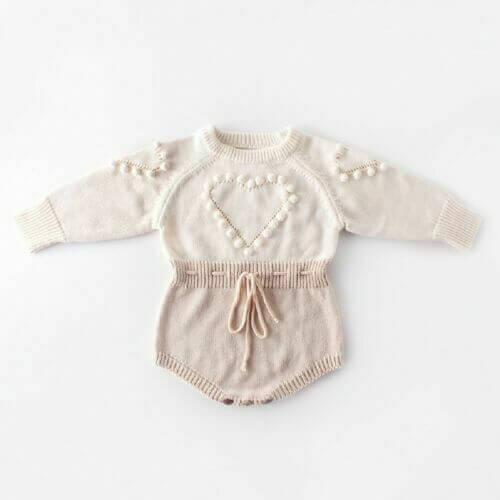 Baby Infant Handmade Love Sweater Knitted Wool Long Sleeve Bodysuit $30.50 Dana Fashion Color: Apricot Size: 66cm Baby & Mother Applicable gender: female Sleeve length: long sleeve Thickness: General Main fabric composition: cotton Main fabric ingredient