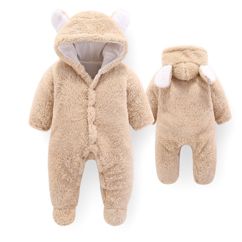 Baby jumpsuit romper newborn outfit $43.59 Dana Fashion Color: Camel Size: 59cm Baby Clothing Clothing table Clothes length Chest circumference Sleeve Length Shoulder to crotch Recommended height 3M 53 28 21 28 59CM 6M 56 29 22 30 66CM 9M 59 31.5 23.5 33