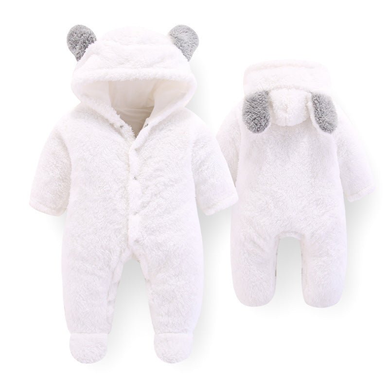 Baby jumpsuit romper newborn outfit $21.86 Dana Fashion Color: White Size: 59cm Baby Clothing Clothing table Clothes length Chest circumference Sleeve Length Shoulder to crotch Recommended height 3M 53 28 21 28 59CM 6M 56 29 22 30 66CM 9M 59 31.5 23.5 33