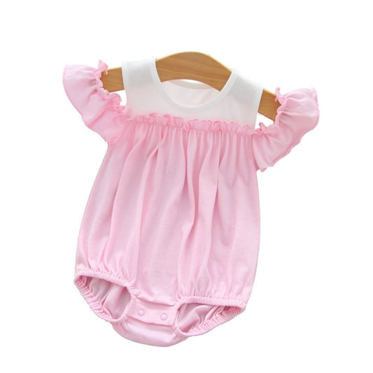Baby Jumpsuit Short Sleeve Pure Cotton $22.60 Dana Fashion Color: Pink Size: 12M Baby Clothing Product information Brand: Beilepu Color: pink Size: 3M-24M Fabric: Optimum combed cotton Packing list Clothes*1 Size information 3M-24M Size Length Bust Should