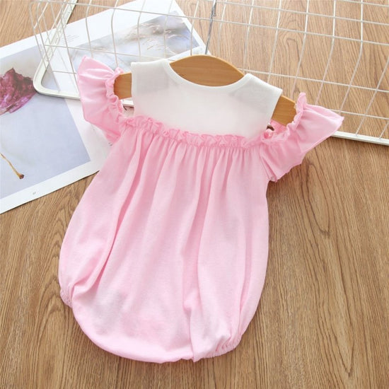 Baby Jumpsuit Short Sleeve Pure Cotton $22.60 Dana Fashion Color: Pink Size: 12M Baby Clothing Product information Brand: Beilepu Color: pink Size: 3M-24M Fabric: Optimum combed cotton Packing list Clothes*1 Size information 3M-24M Size Length Bust Should