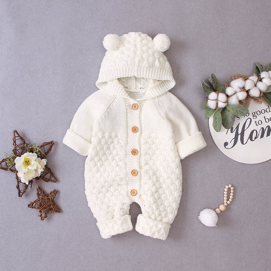 Baby knitted jumpsuit $26.03 Dana Fashion Color: White Size: 66cm Baby Clothing Fabric name: Knitting Main fabric composition: acrylic Main fabric composition content: 100 (%) 1. Asian sizes are 1 to 2 sizes smaller than European and American people. Choo