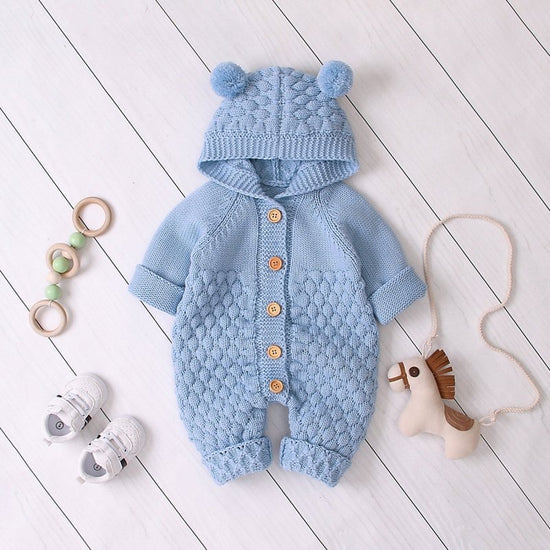 Baby knitted jumpsuit $26.03 Dana Fashion Color: Blue Size: 66cm Baby Clothing Fabric name: Knitting Main fabric composition: acrylic Main fabric composition content: 100 (%) 1. Asian sizes are 1 to 2 sizes smaller than European and American people. Choos