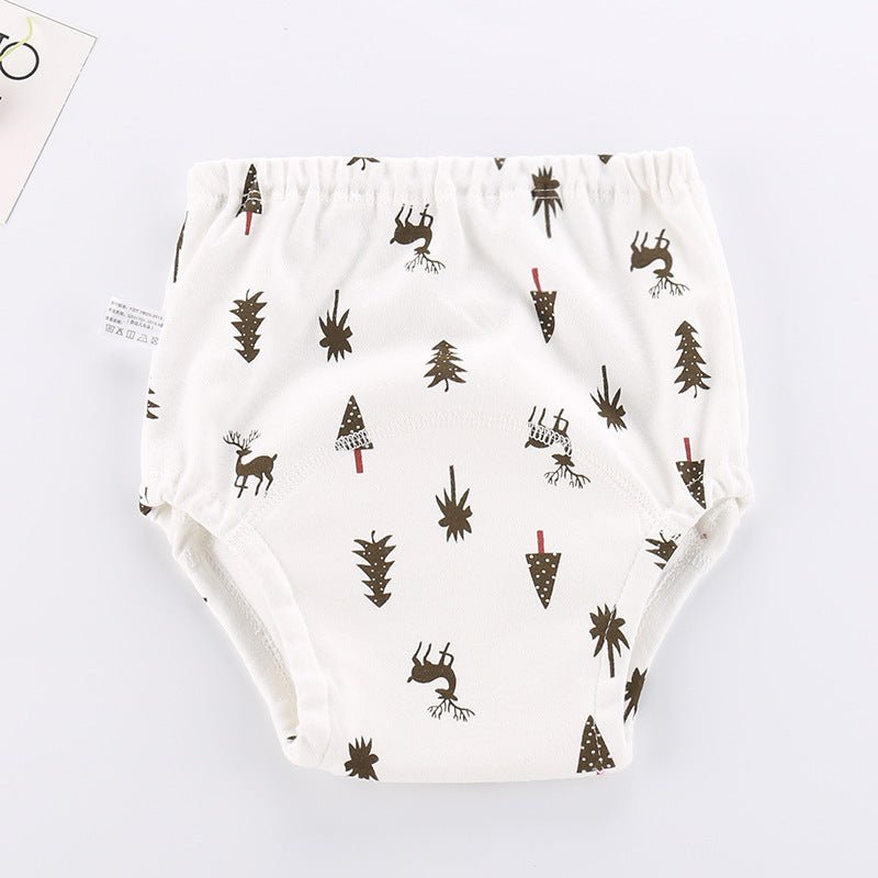 Baby Lala Breathable Urine-proof Training Pants $13.12 Dana Fashion Color: Coffee Christmas Tree Fawn Size: 100yards Baby Clothing Product information: Applicable age: 6-12 months, 0-6 months Colors: dog, cow, ladybug, pink cat, lion, sheep, duck, ice cre