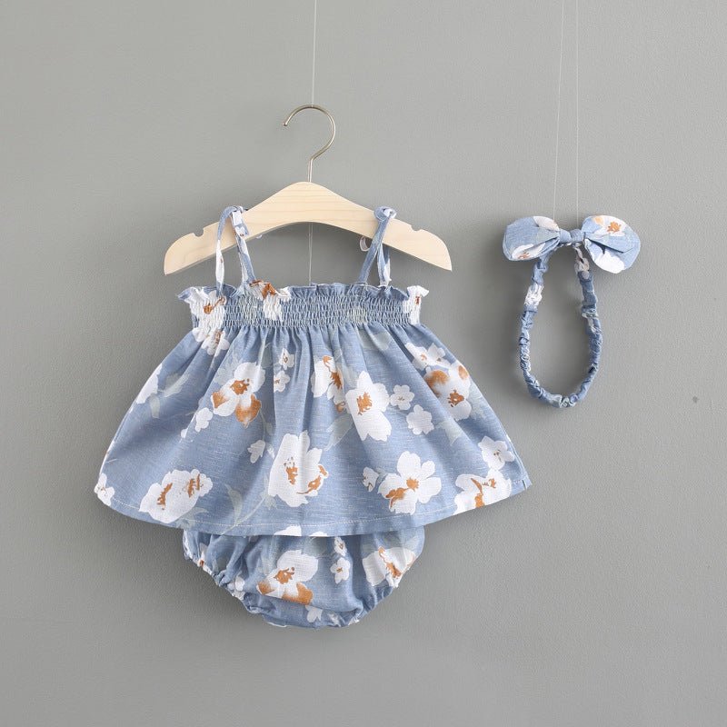 Baby New Summer Korean Princess Dress Baby Skirt Girl Dress Suit $14.76 Dana Fashion Color: Blue Child size: 100cm Baby Clothing Product information Skirt category: dress Fabric name: Cotton Pattern: Flowers Skirt style: strap skirt Size Information Size:
