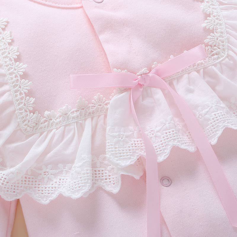 Baby One-Piece Clothes, Female Treasure Romper, Infant Clothing $25.50 Dana Fashion Color: Pink suit Size: 12m Baby Clothing Product material: Fabric name: Cotton Main fabric composition: Cotton Main fabric ingredient content: 90 (%) Size Information： siz