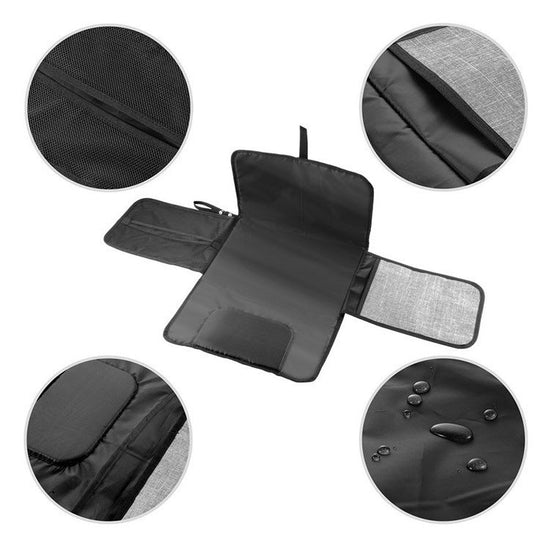 Baby Portable Foldable Washable Compact Travel Nappy Diaper Changing Mat Waterproof Baby Floor Mat Change Play Mat & Storage Bag $27.96 Dana Fashion Color: Black Baby & Mother Overview: - You can put paper towels, diapers and other items inside and you ca